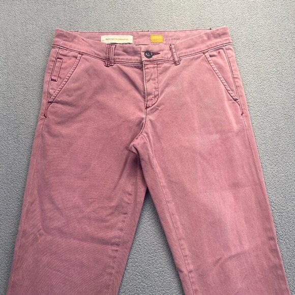 ANTHROPOLOGIE Pilcro and the Letterpress womens Pink Hyphen Chino Pants Sz 27 - Picture 12 of 13